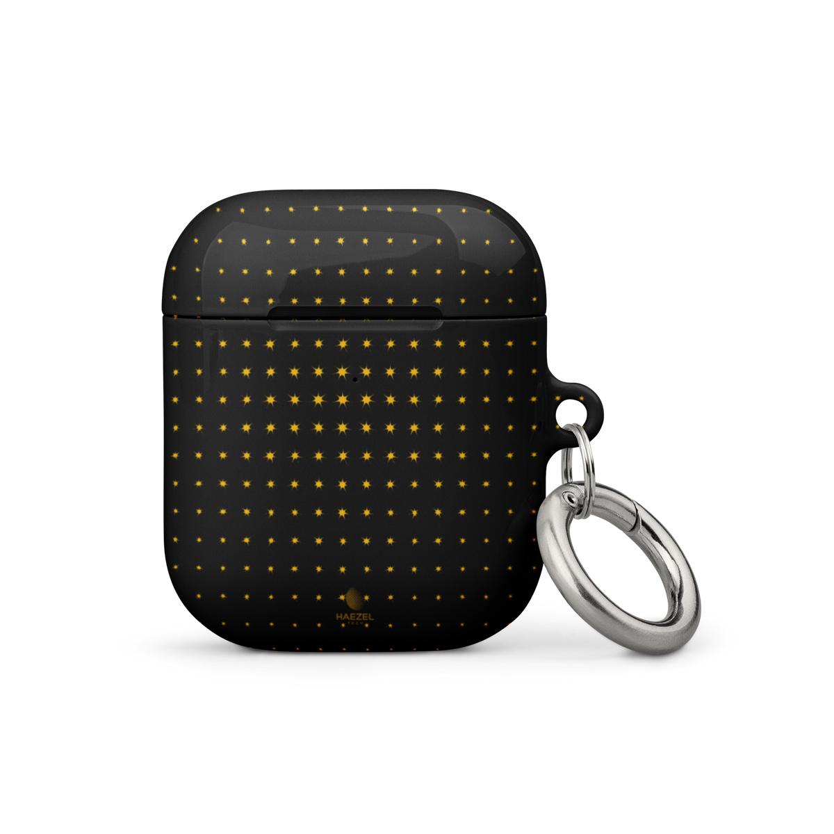 Black Gold Luxury AirPods case, black and gold design. Haezel Tech Prestige Series