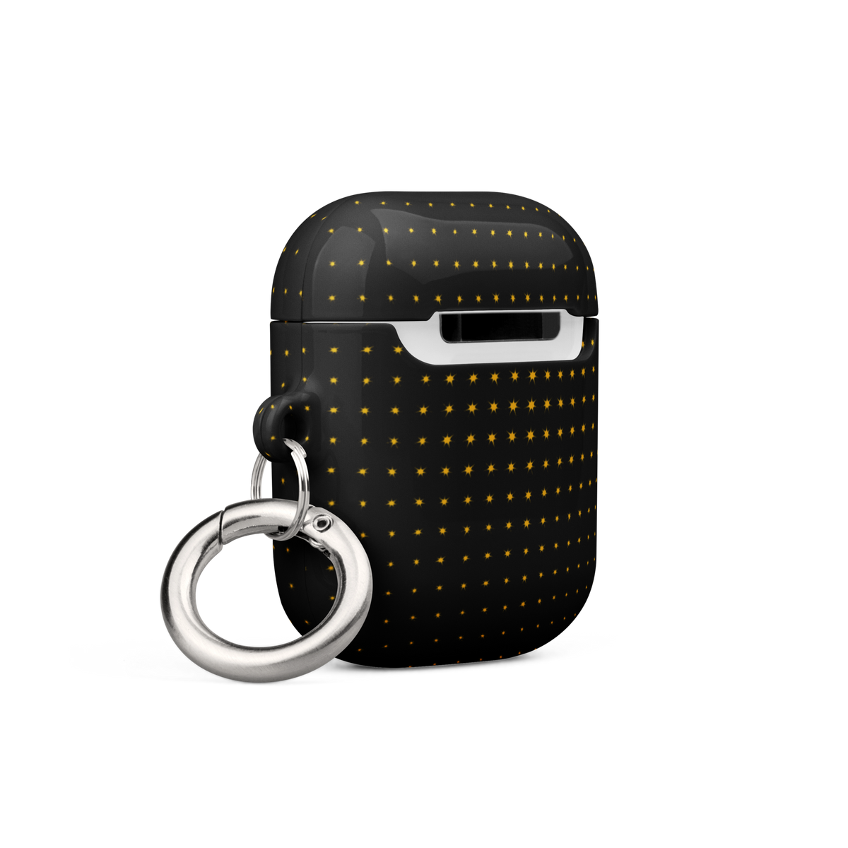 Black Gold Luxury AirPods case, black and gold design. Haezel Tech Prestige Series, view 8