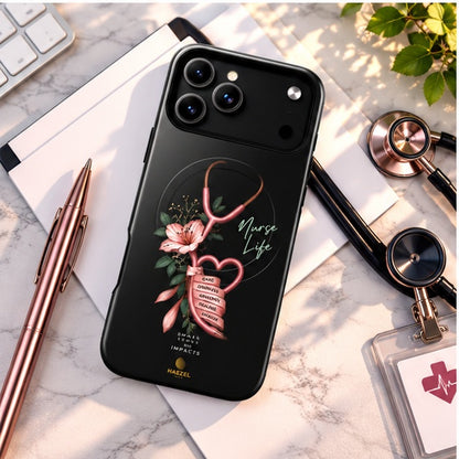 The Devotion Onyx iPhone Case — medical flat lay