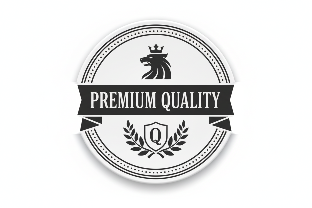 in black and white badge