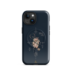 The Pulse iPhone Case, anatomical heart with ECG line. Haezel Tech Healer Series