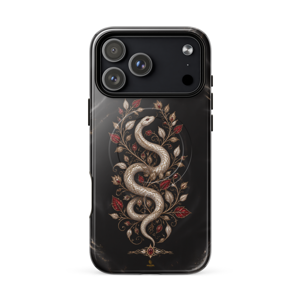 The Sovereign iPhone Case, black and gold design. Haezel Tech Prestige Series, view 18