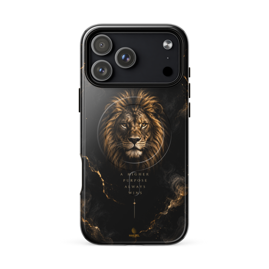 The Lion iPhone Case, bold lion face. Haezel Tech Prestige Series, view 18