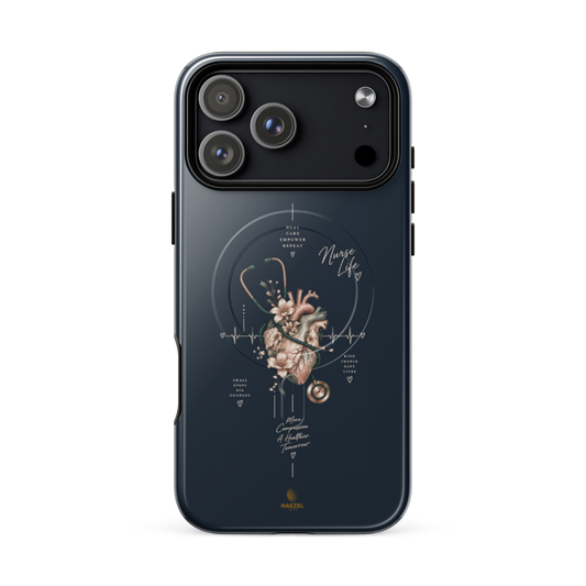 The Pulse iPhone Case, anatomical heart with ECG line. Haezel Tech Healer Series, view 18