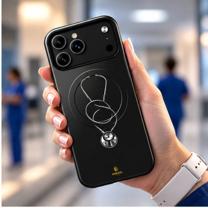 The Oath iPhone Case — handheld in hospital