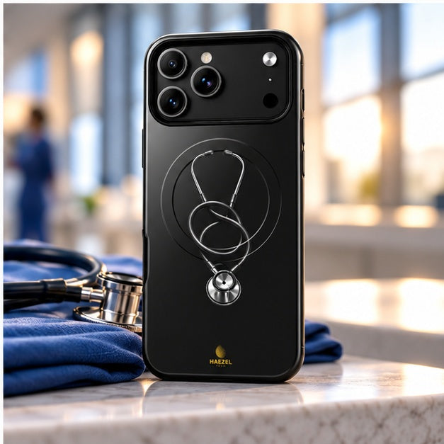 The Oath iPhone Case — clinic counter with scrubs