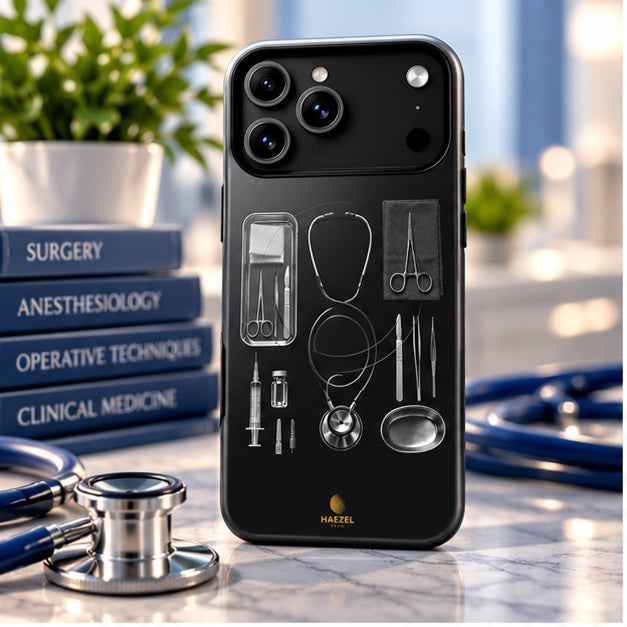 The Theatre iPhone Case — medical books and surgical instruments